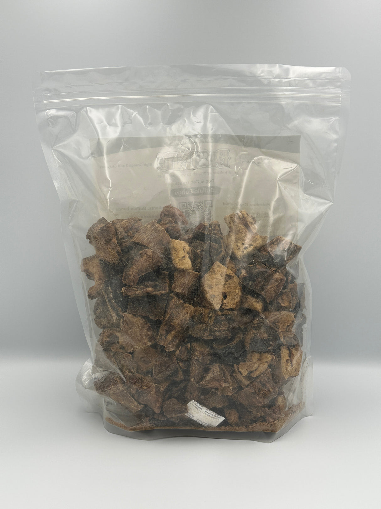 Package of 1 lb Pawlistic Beef Lungs dog and cat treats, showcasing the premium, natural snacks made from free-range, grass-fed beef. The packaging highlights its single-ingredient, hormone-free, and antibiotic-free features, emphasizing the nutritious benefits for pets.