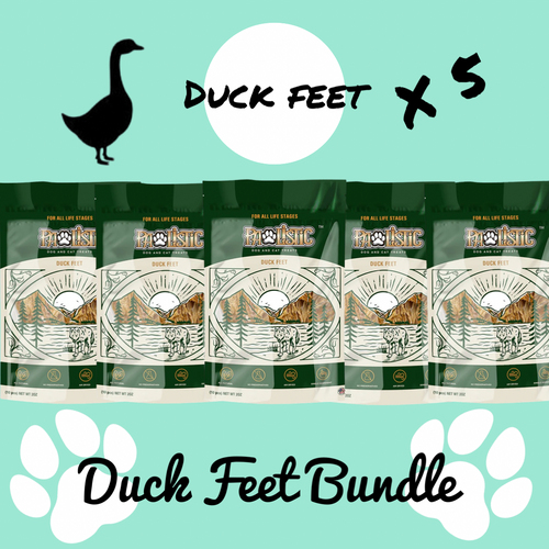 Pawlistic Duck Feet Bundle - 5 single-ingredient duck feet dog treats, $55