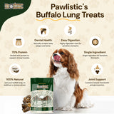A infographic giving details about Pawlistic Buffalo Lung Treats 