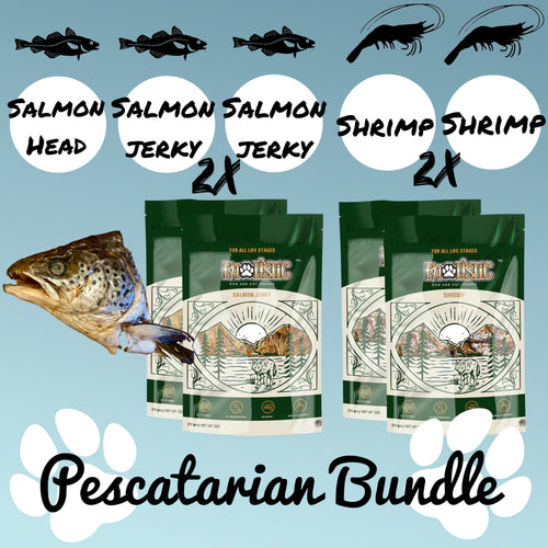 Pawlistic Pescatarian Pup Delight seafood bundle - 5 single-ingredient salmon & shrimp dog treats, $55