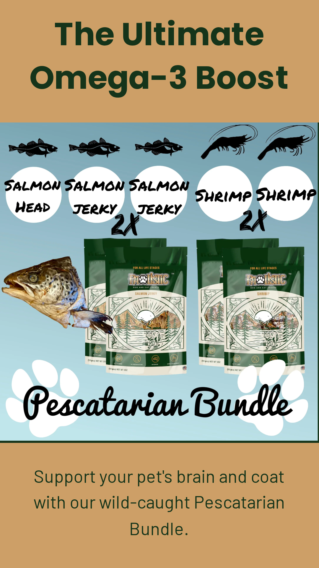 Pescetarian Pup Delight: Snag 5 for $55 of A Sea-Inspired Bundle for Health and Happiness!