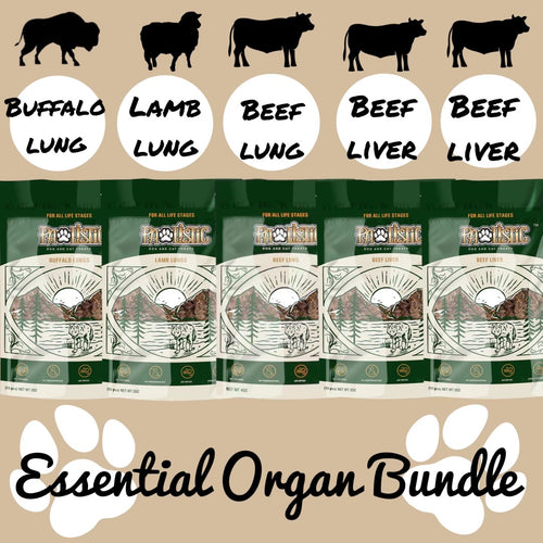 Pawlistic Protein Powerhouse Essential Organ Bundle - 5 single-ingredient organ meat dog treats, $55